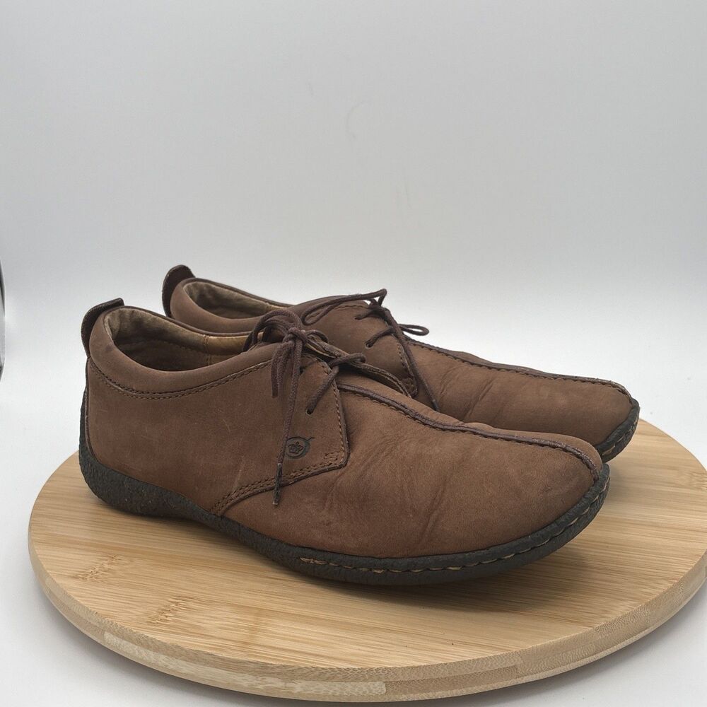BORN Leather Lace Up Split Toe Shoes 8.5 Camel Brown Comfort Oxford Granola Girl